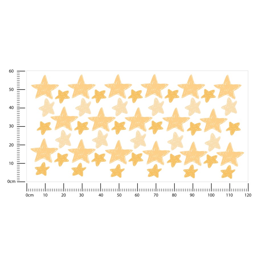 Naklejki Na Ścianę GWIAZDY Żółte Gwiazdeczki Komiks Dla Dzieci ZESTAW 120x60cm