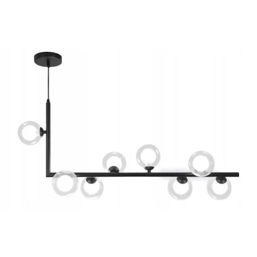 Lampa Sufitowa 8 Głowic Metalowa Czarna Industria
