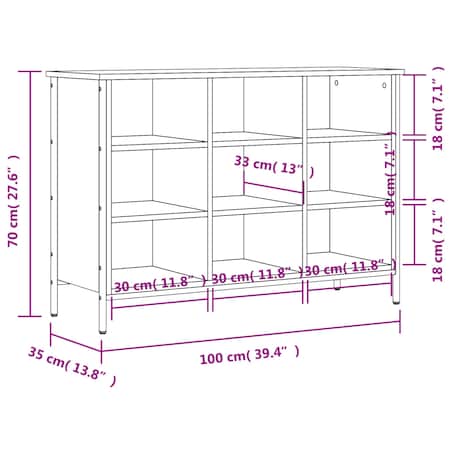 vidaXL Szafka na buty, czarna, 100x35x70 cm, materiał drewnopochodny