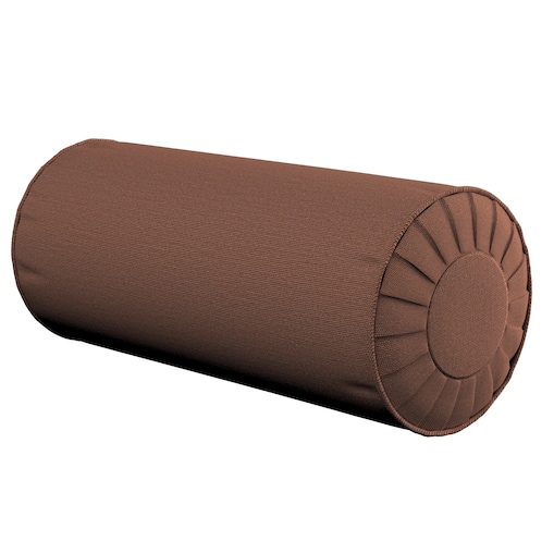 Poduszka wałek z zakładkami, brązowy, Ø20 x 50 cm, Loneta