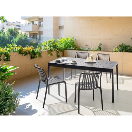 Stół ogrodowy BARTICA 154 cm 84 cm Czarny