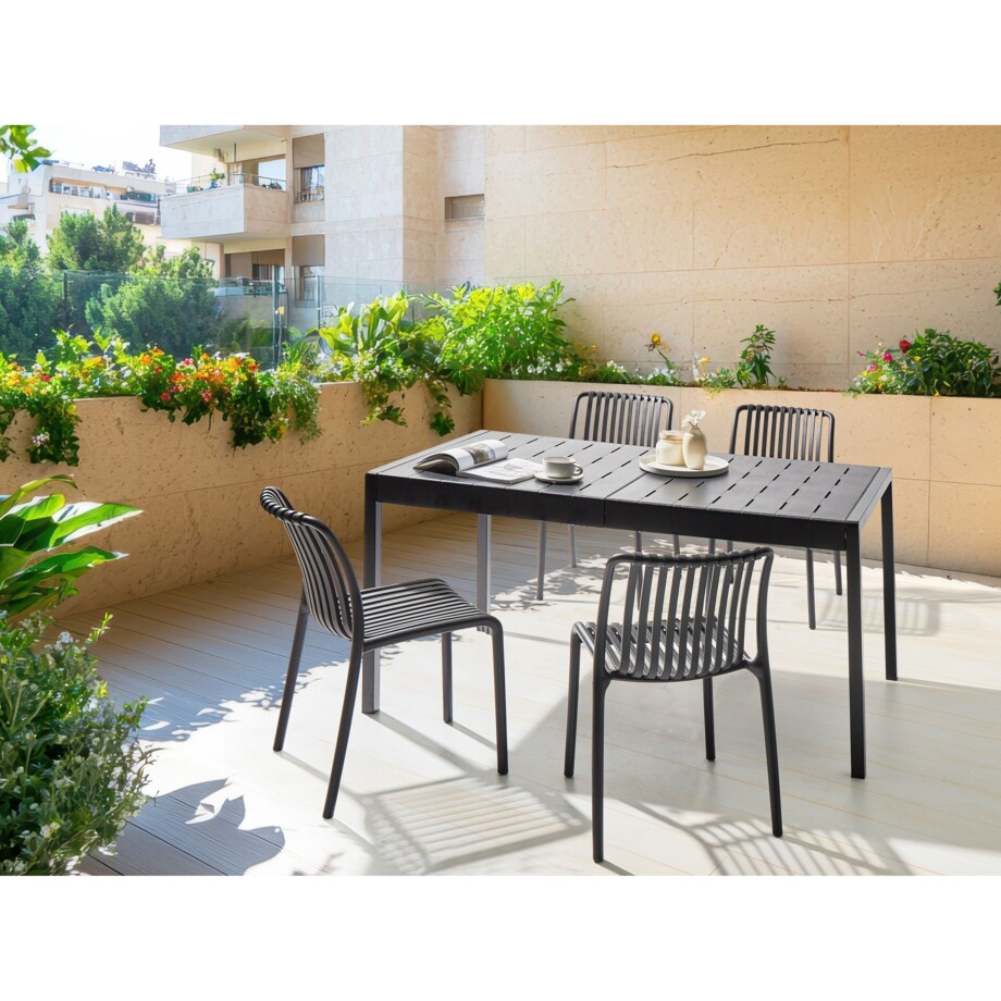 Stół ogrodowy BARTICA 154 cm 84 cm Czarny