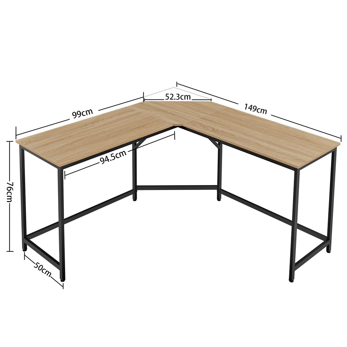 Biurko Komputerowe 149X149X76 Cm Sonoma