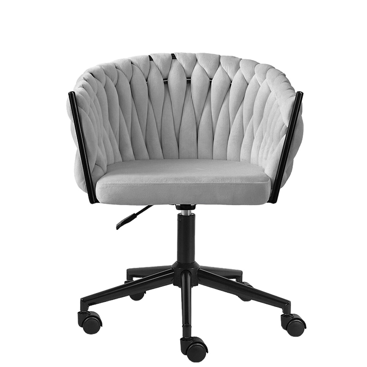 Fotel biurowy obrotowy krzesło biurowe wygodne do biurka regulowany szare