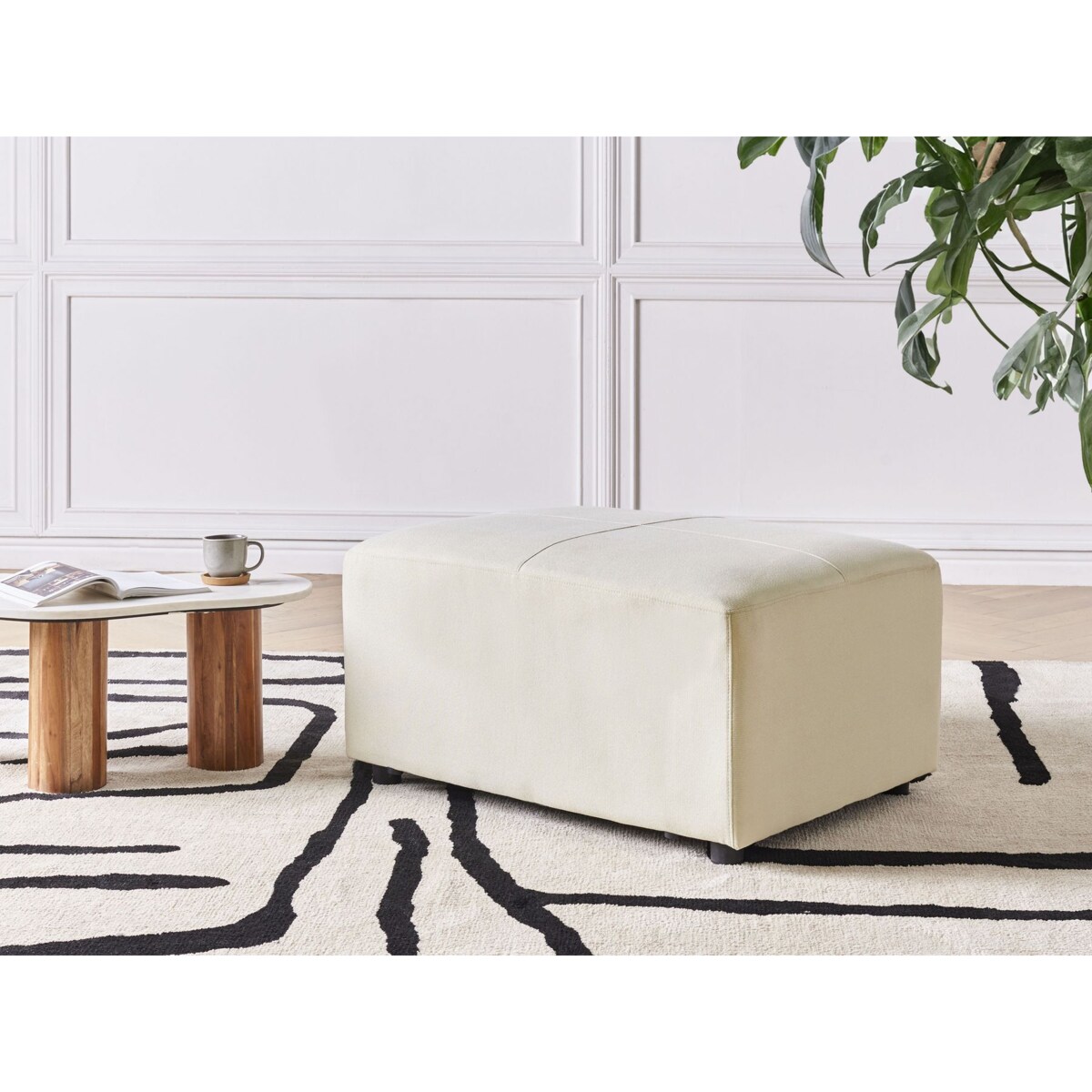 Otomana KOHLO Jasnobeżowy Tkanina