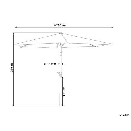Parasol ogrodowy 270 cm VARESE Ciemnoszary