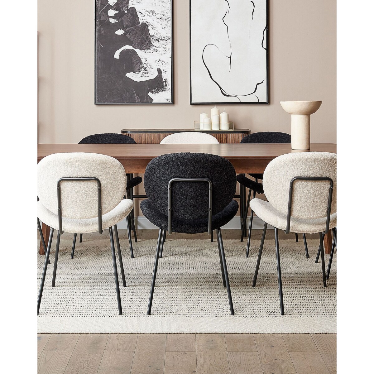 Zestaw 2 krzeseł do jadalni boucle biały LUANA