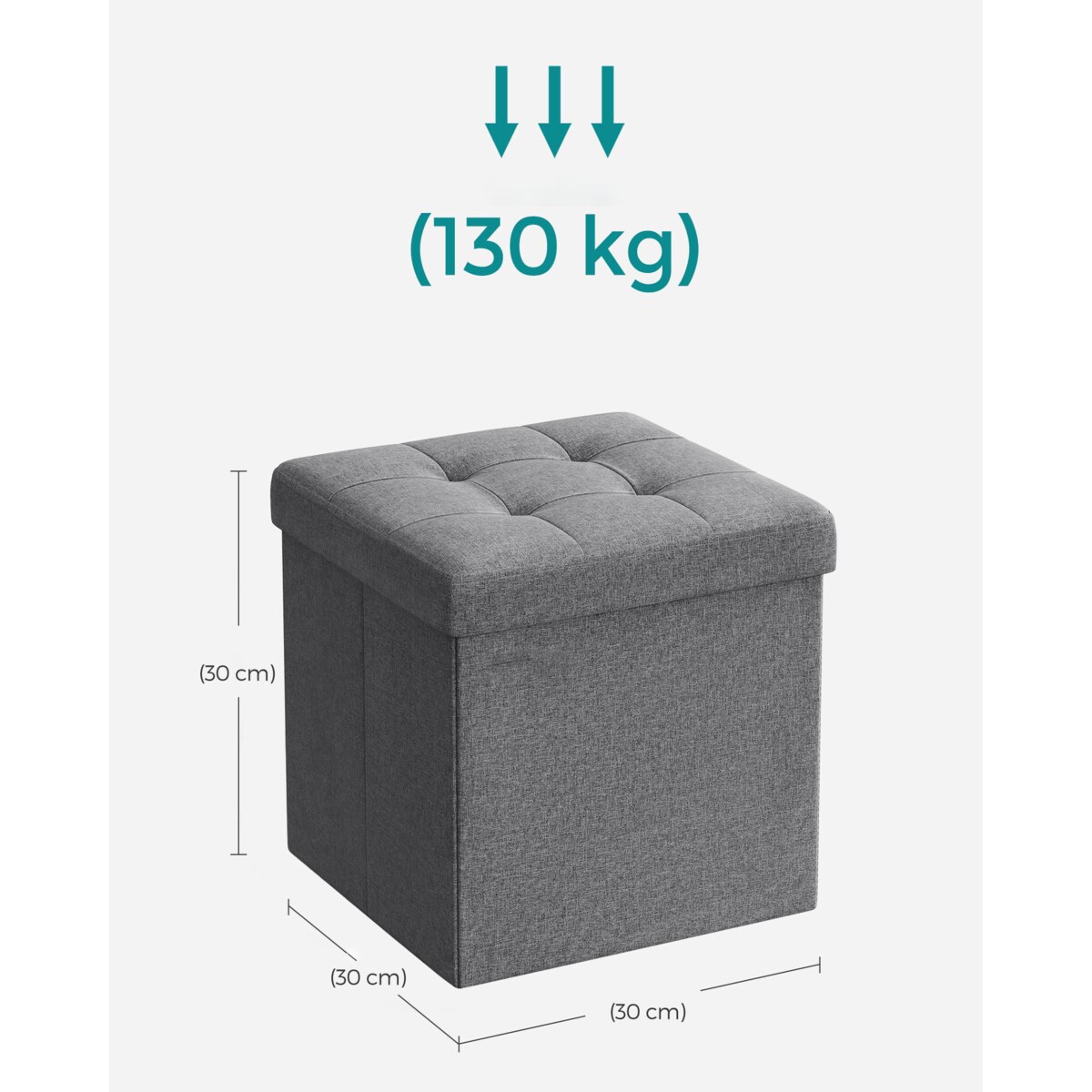 Pufa 30X30X30 Cm Ciemnoszary