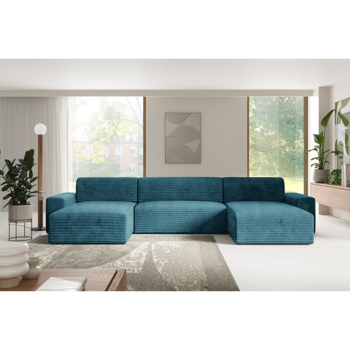 Narożnik COCO U z funkcją spania Kolor: TILIA 75