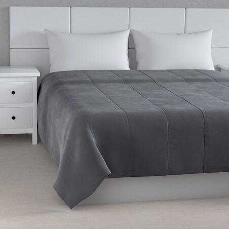 Narzuta pikowana w pasy Velvet 260x210 grafitowy szary