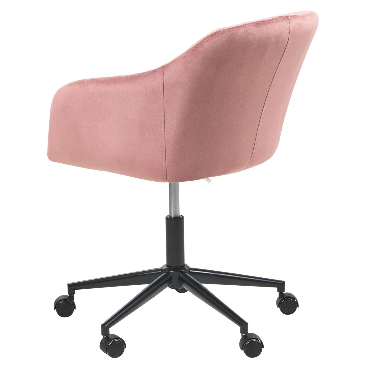 Krzesło biurowe regulowane welurowe różowe VENICE