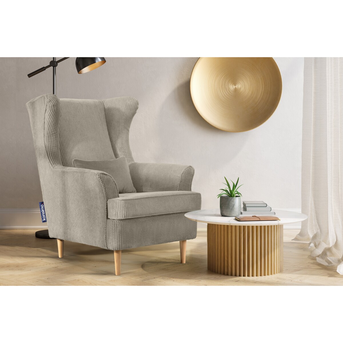 KONSIMO STRALIS Fotel, kolor beżowy