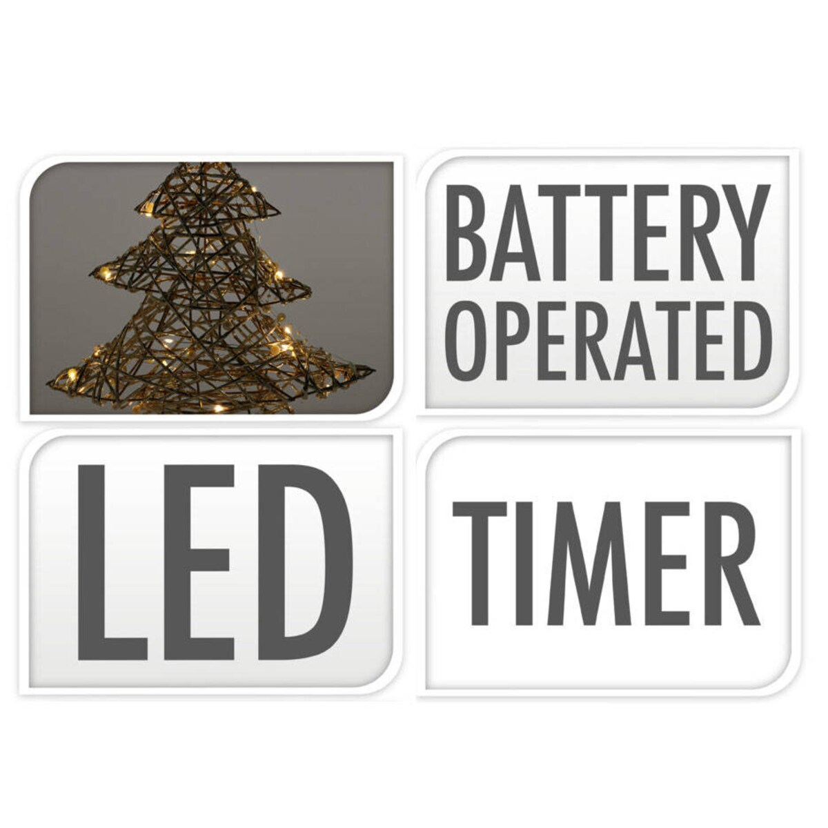 Ozdoba świąteczna Choinka LED, 40 cm