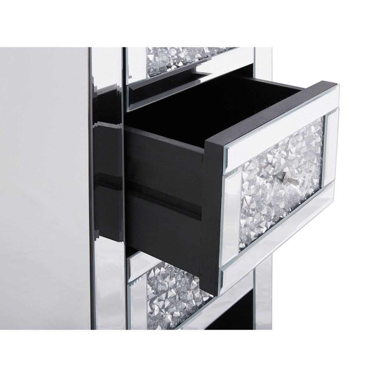 Szafka nocna lustrzana srebrna LORAY