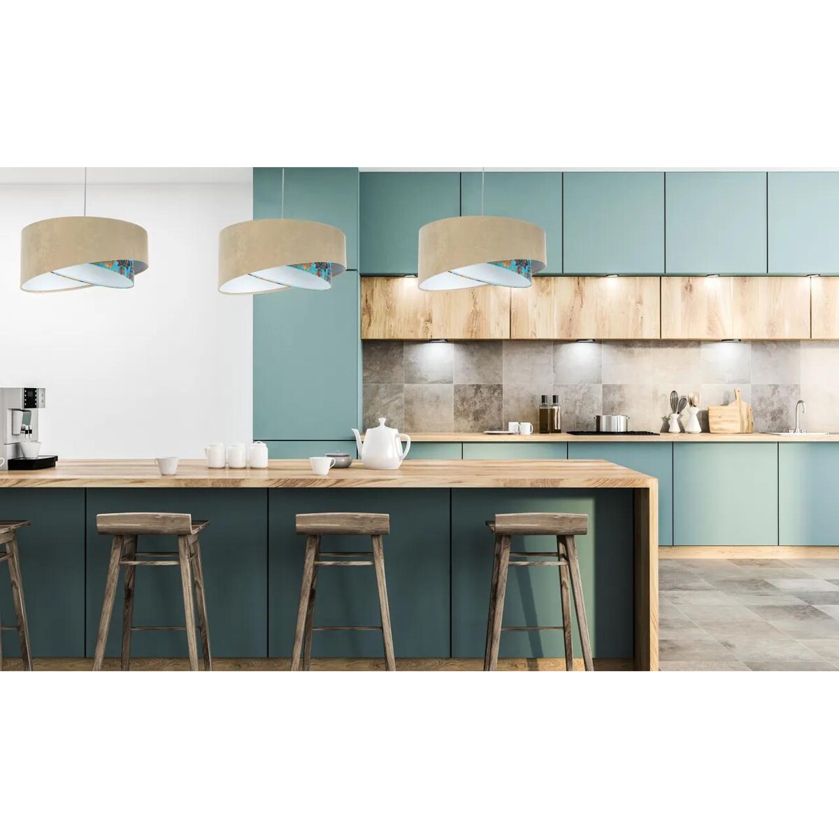 Lampa wisząca EMBLEM beżowa/biała