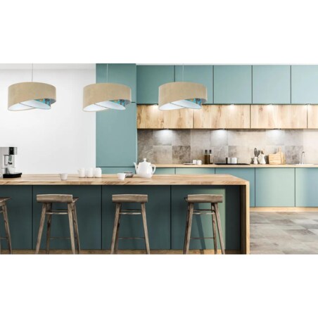 Lampa wisząca EMBLEM beżowa/biała