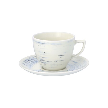 Zestaw filiżanek ze spodkami dla 6 osób 12 el. City Borówkowy Krem CT22