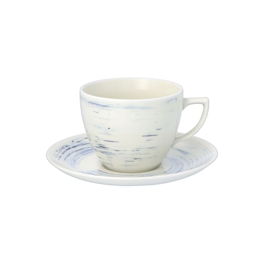 Zestaw filiżanek ze spodkami dla 6 osób 12 el. City Borówkowy Krem CT22