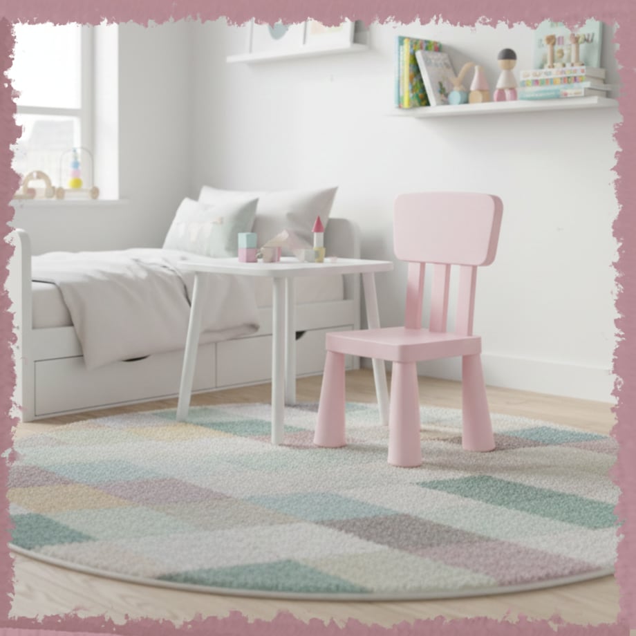 Krzesełko dla dzieci plastikowe z oparciem wygodne do pokoju różowe