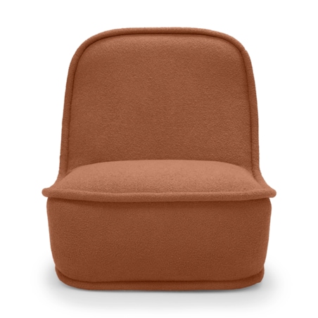 Fotel obrotowy 88x70x90 cm ROTARI bouclé miedziany