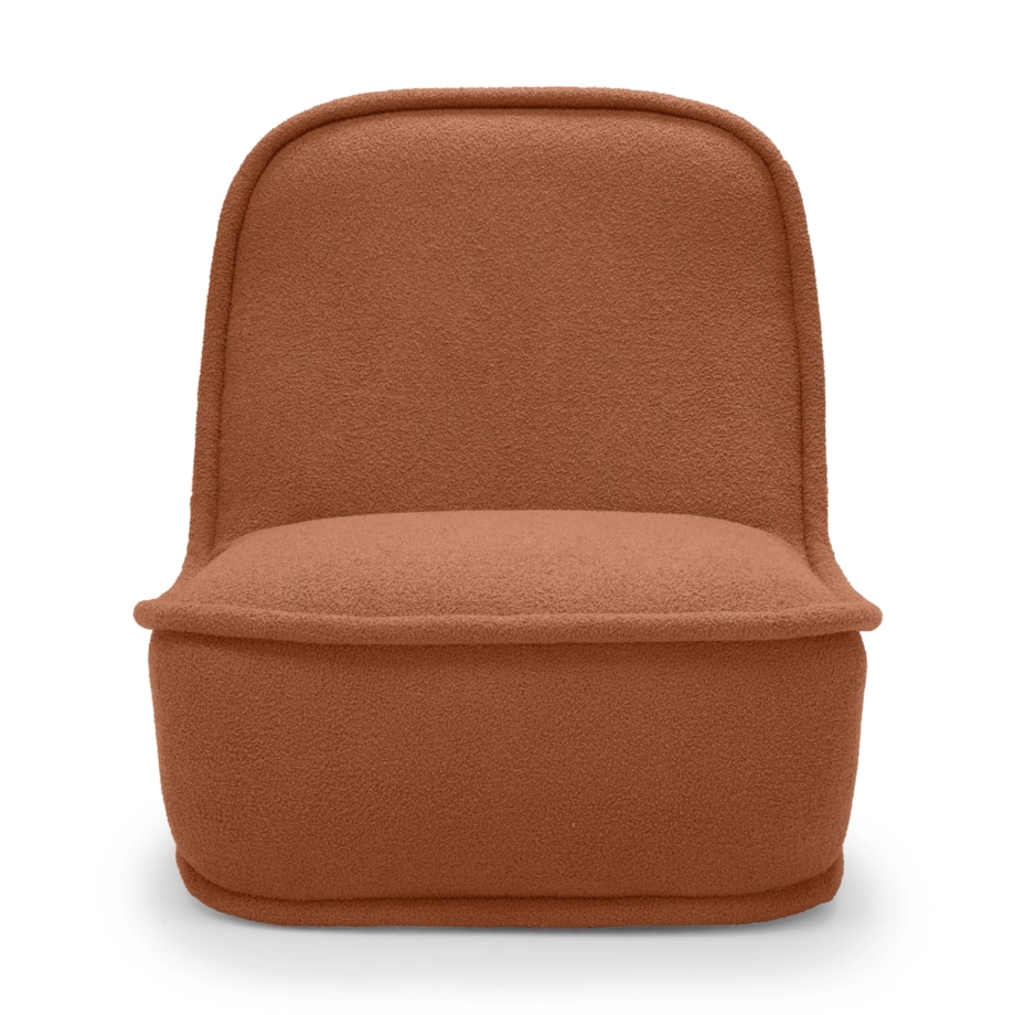 Fotel obrotowy 88x70x90 cm ROTARI bouclé miedziany