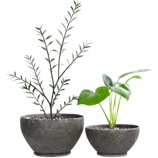 DONICZKA NA BONSAI DUŻA LOFT 2 szt osłonka do palmy salonu podłogowa czarna