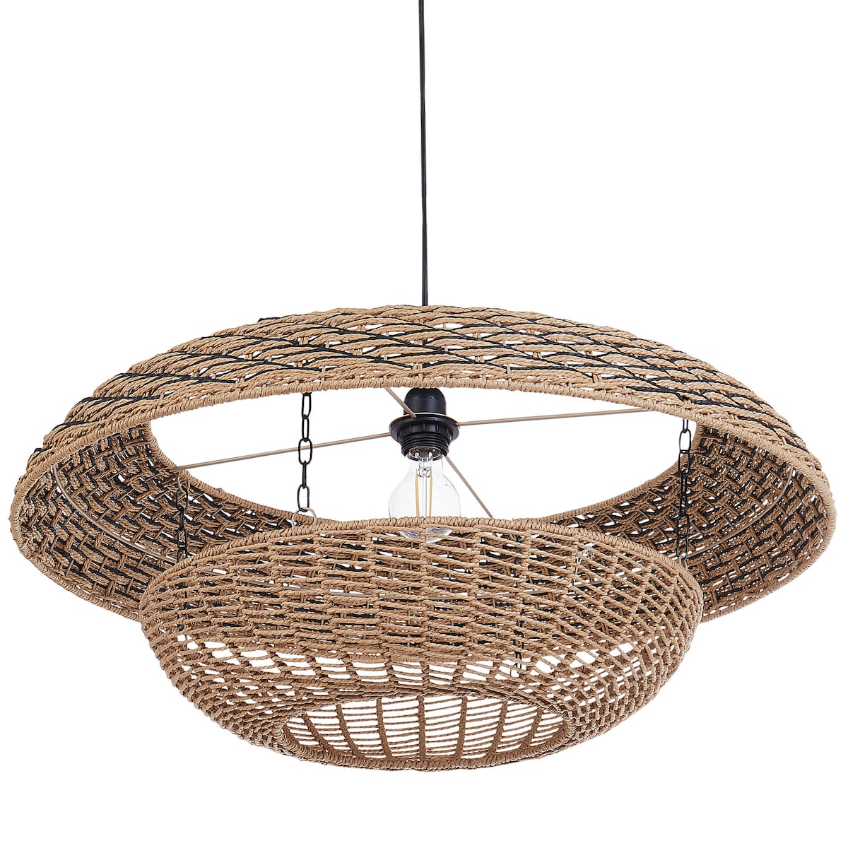 Lampa wisząca KIDEPO Papierowa plecionka Brązowy