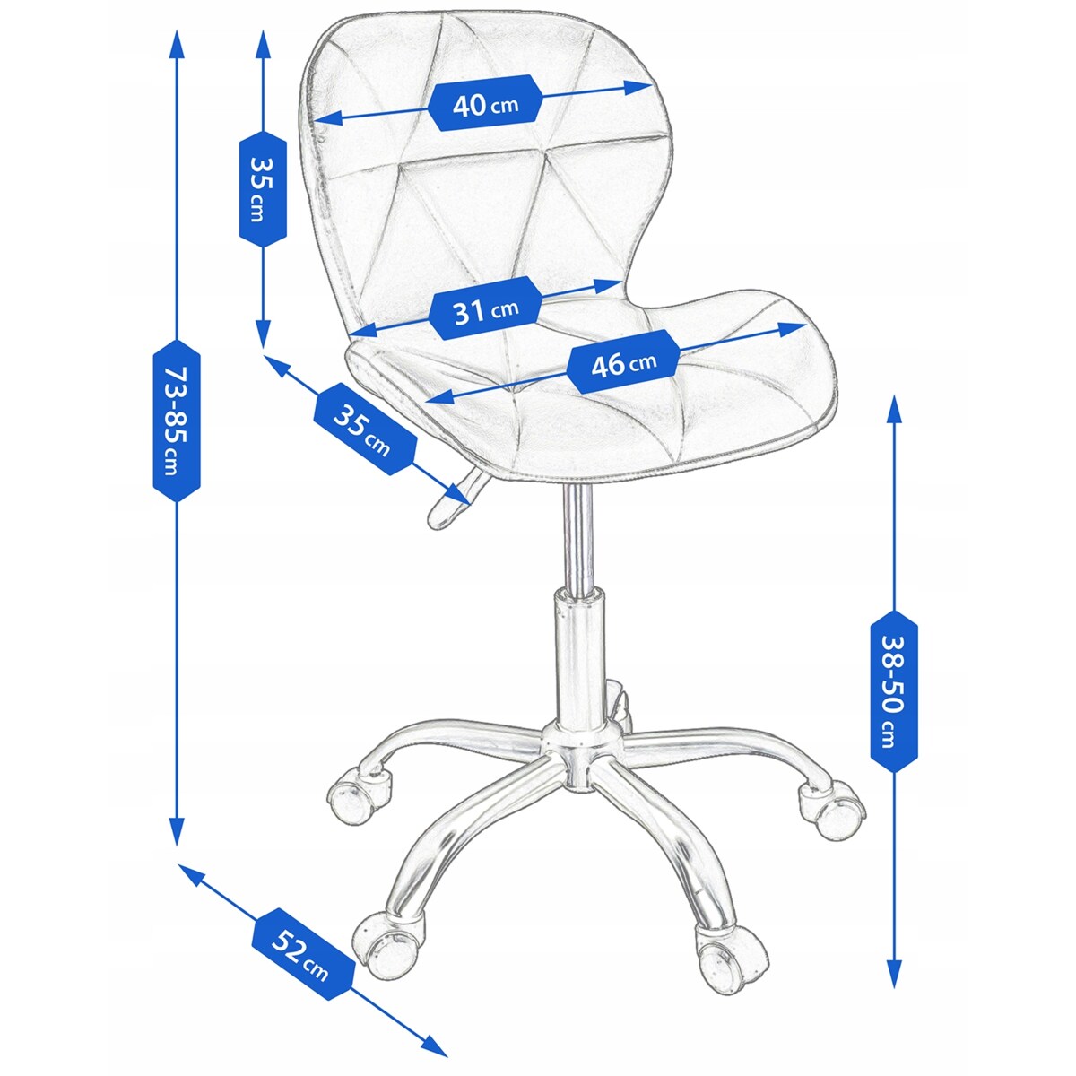 Krzesło welurowe obrotowe ENDO szare