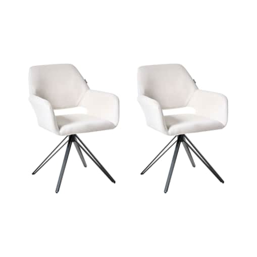 Zestaw 2 krzeseł do jadalni CINEY Złamana biel