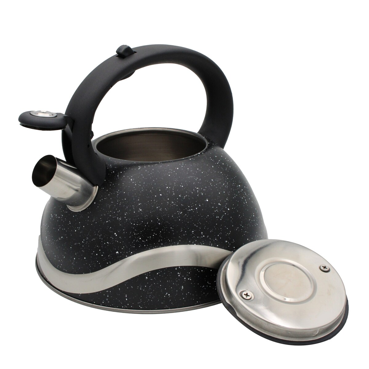 Czajnik stalowy duży 3.0L Tradycyjny z gwizdkiem czarny indukcja BRUNBESTE BB-2275