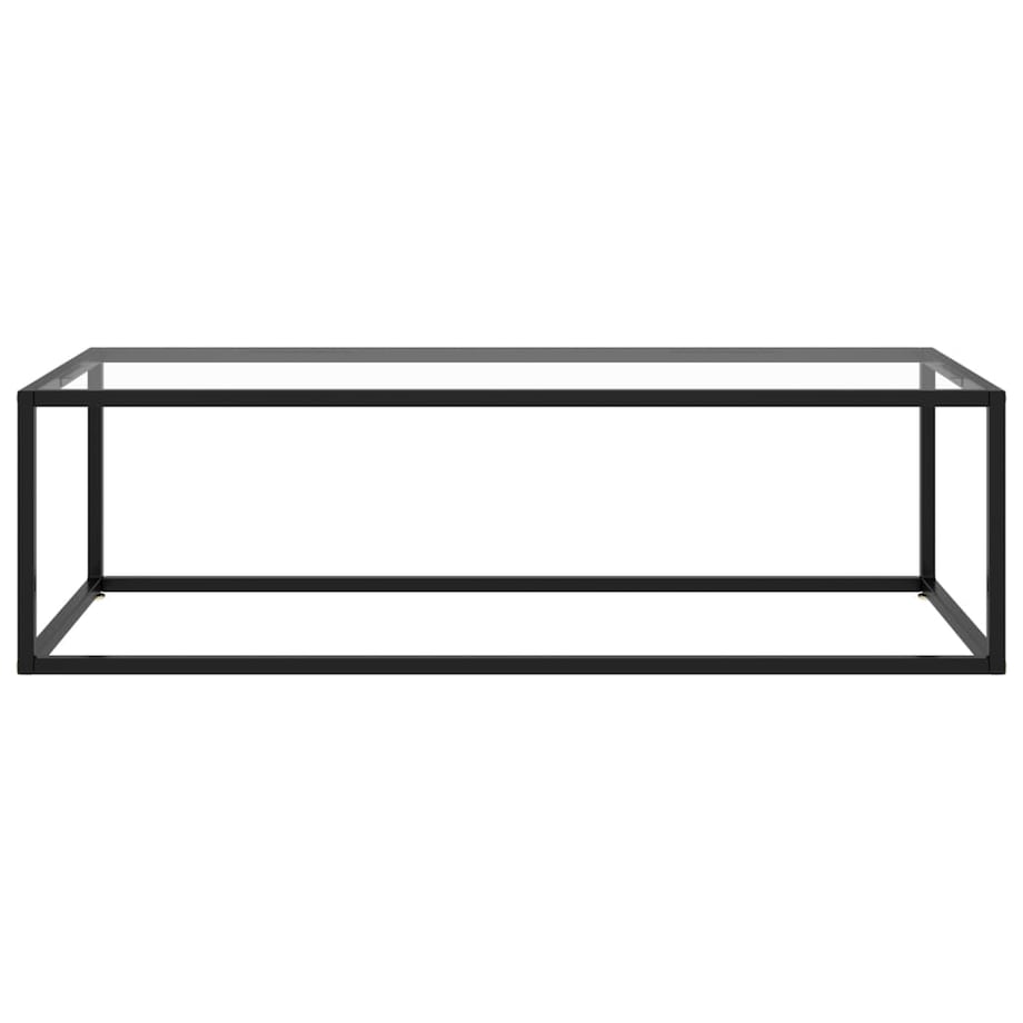 vidaXL Stolik kawowy, czarny, hartowane szkło, 120x50x35 cm