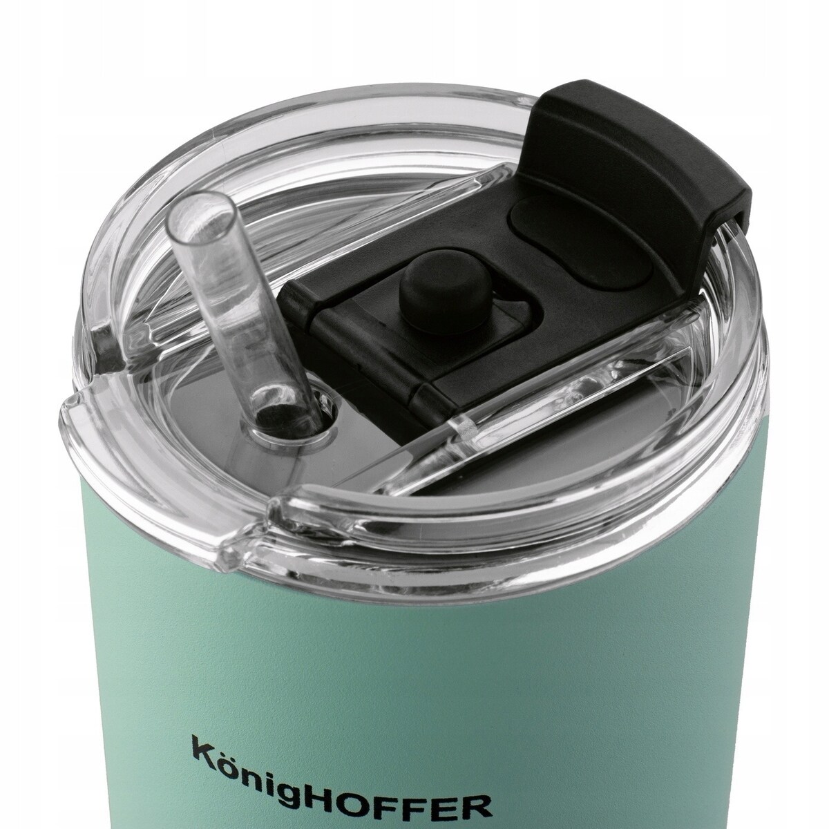 Kubek termiczny ze słomką 420ml MIĘTOWY na ciepłe zimne napoje kawę koktajl