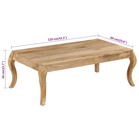 vidaXL Stolik kawowy z litego drewna mango, 116 x 66 x 41 cm