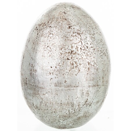 Dekoracja - srebrne jajko z ceramiki 23,5x16 cm MONNI - II