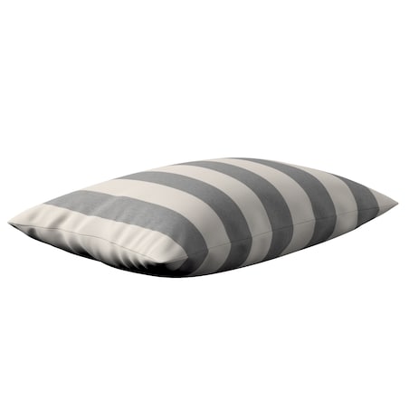 Poszewka Kinga na poduszkę prostokątną 47x28 biało-szare pionowe pasy (5,5cm)