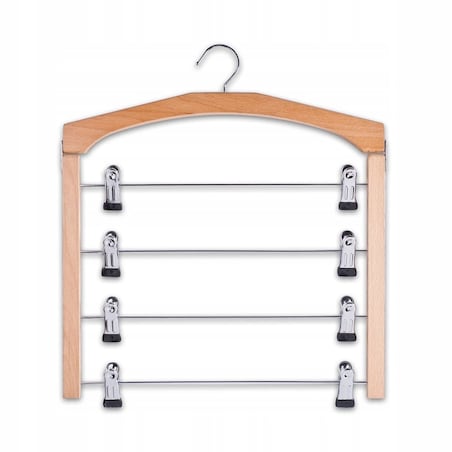 Wieszak na Spódnice Spodnie Uchwyt 4 Pary z Klipsami metalowy