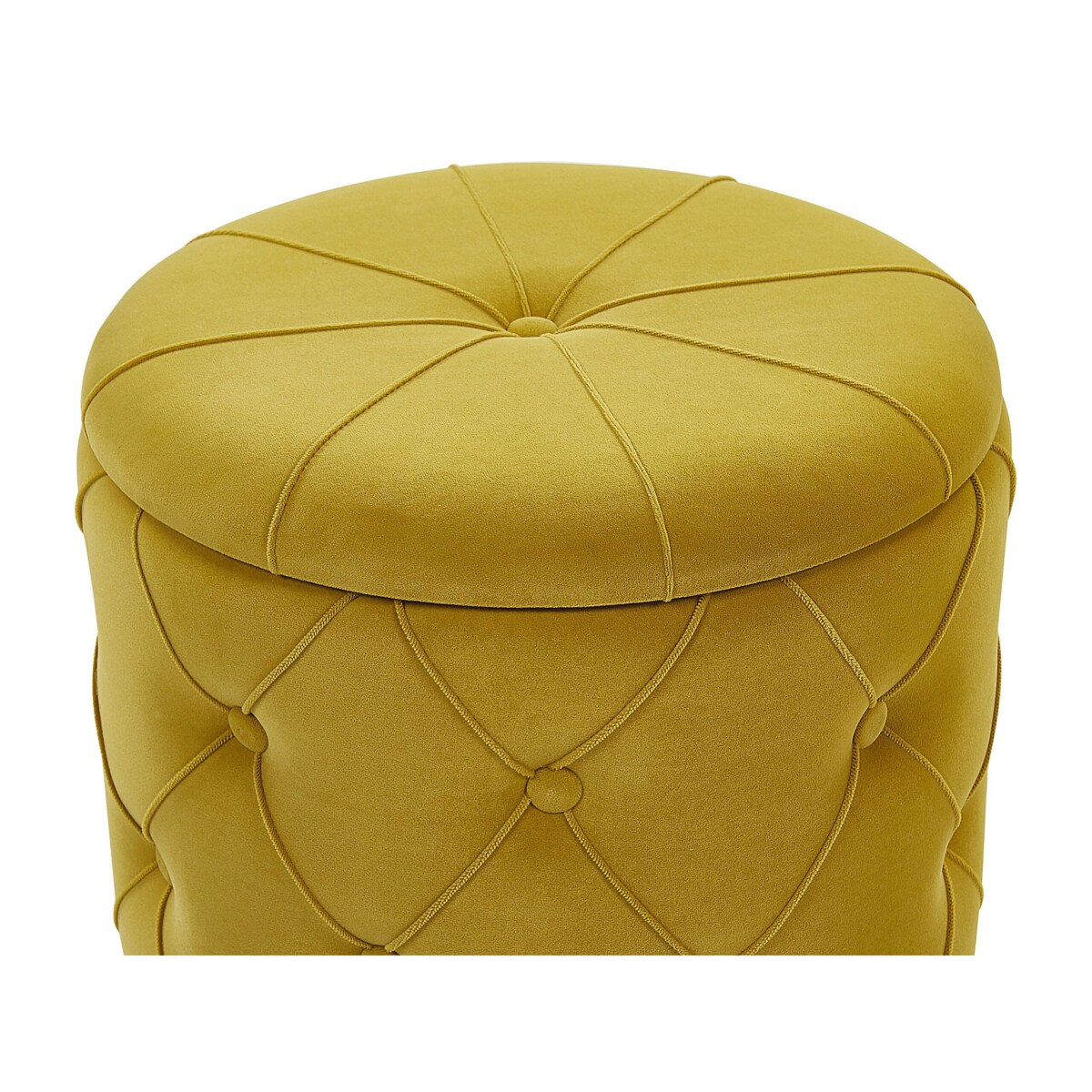 Zestaw 2 pufów ze schowkiem musztardowy PUEBLO