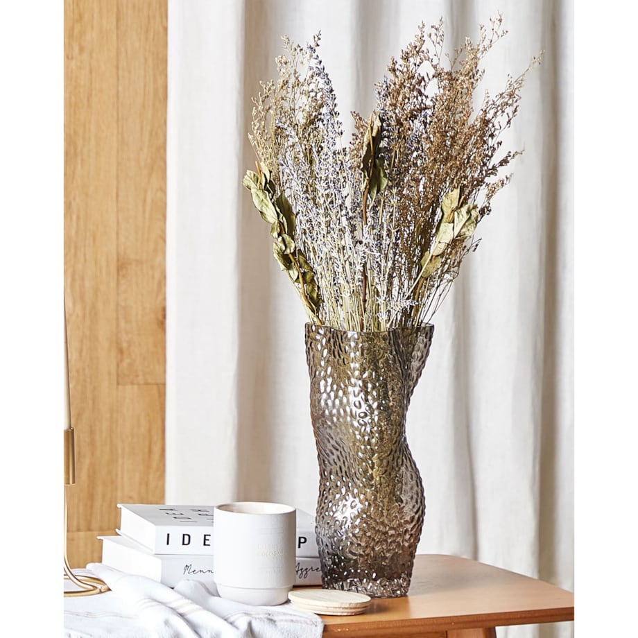 Bukiet suszonych kwiatów 70 cm fioletowo-zielony NAWARRA