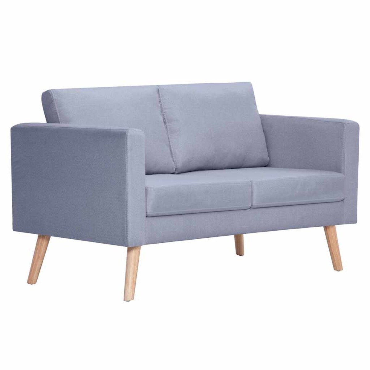 vidaXL Sofa 2-osobowa, materiałowa, jasnoszara