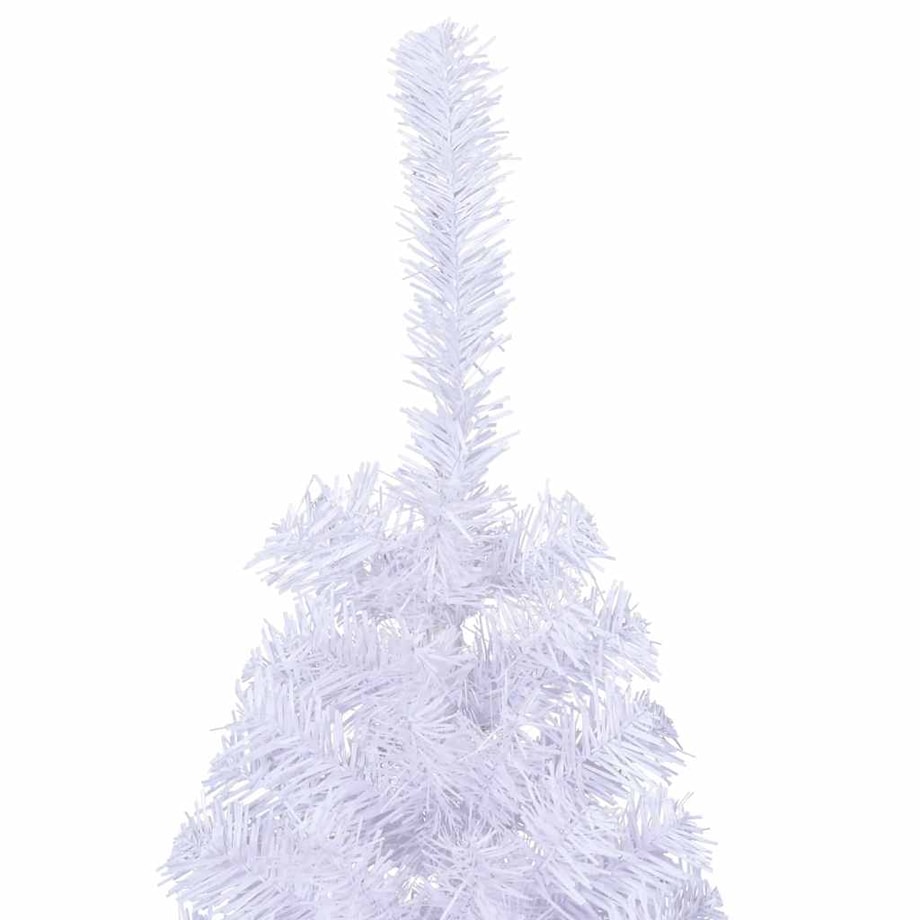 vidaXL Sztuczna choinka ze stojakiem, połówka, biała, 150 cm, PVC