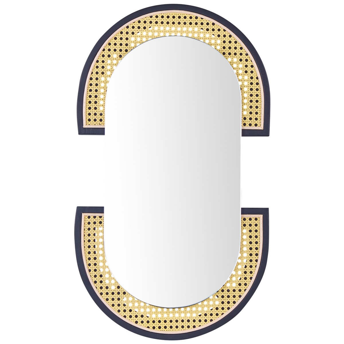 Lustro ścienne rattanowe 43 x 75 cm jasne STAINS