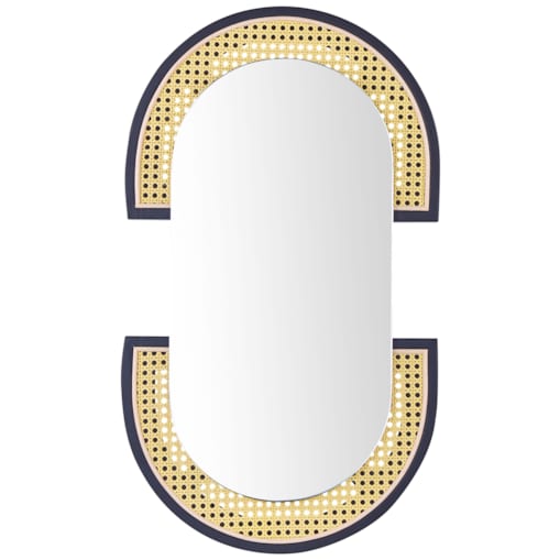 Lustro ścienne rattanowe 43 x 75 cm jasne STAINS