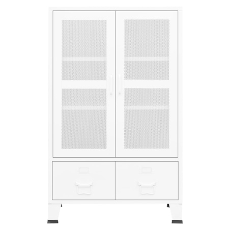 vidaXL Szafka w stylu industrialnym, biała, 70x40x115 cm, metalowa