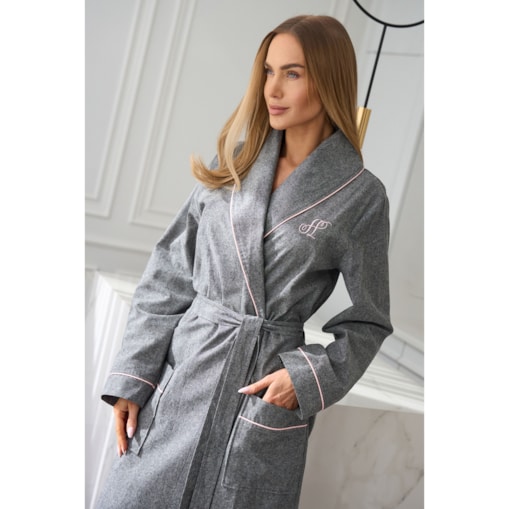 Szlafrok Coco 2530 Szary Szary, XL