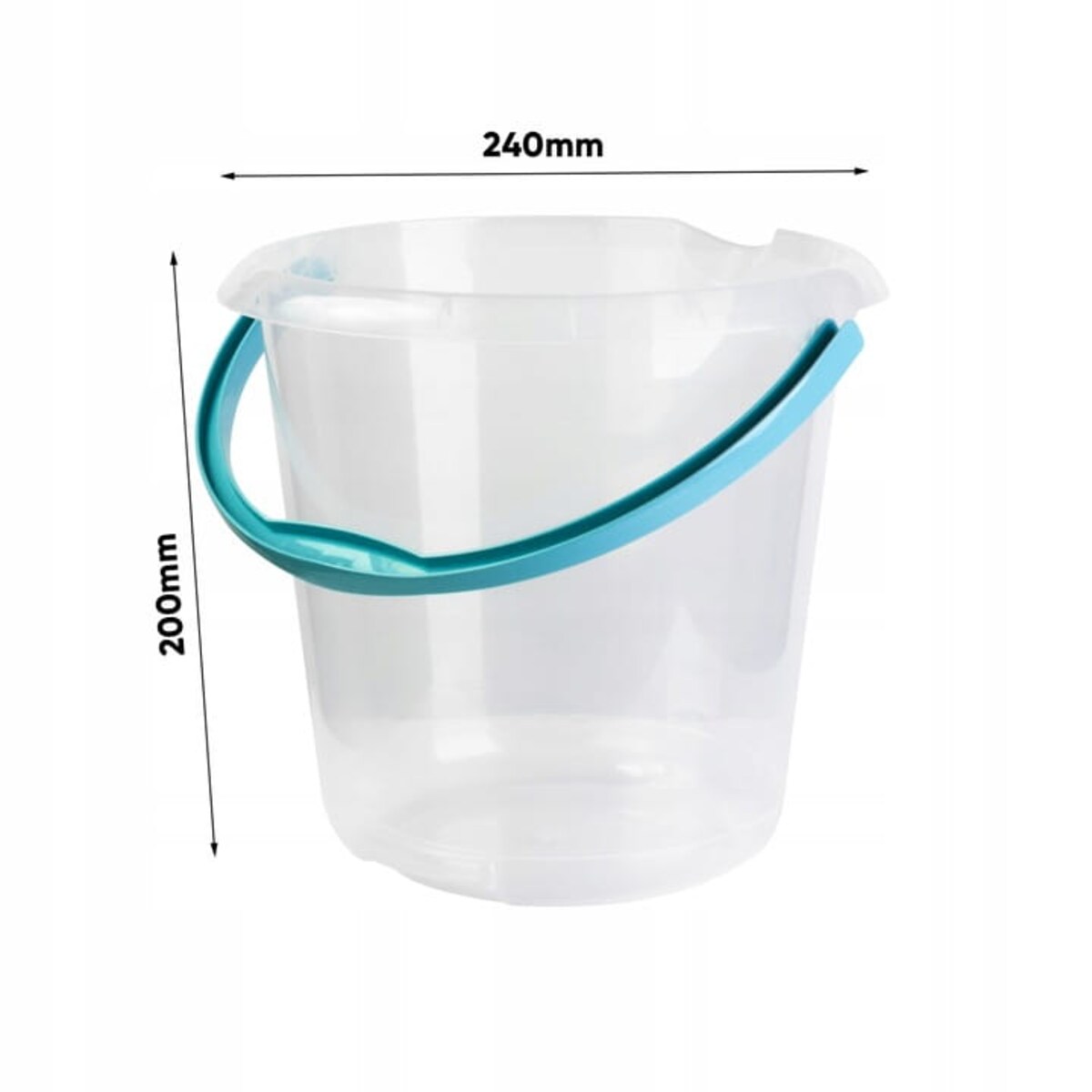 Wiadro z miarką i Dziubkiem Wylewką mika 5 l Przezroczyste z Uchwytem