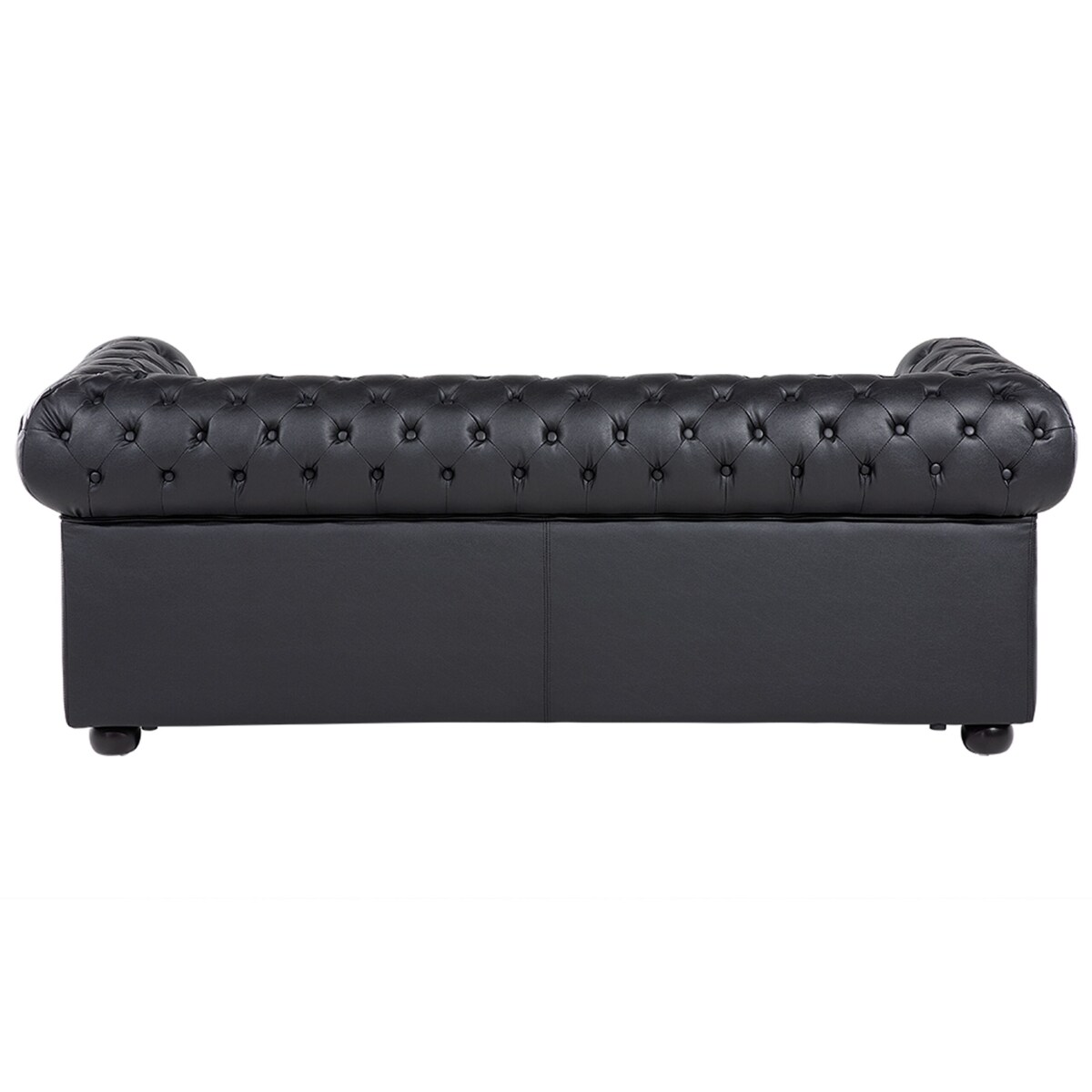 Sofa 3-osobowa skórzana czarna CHESTERFIELD