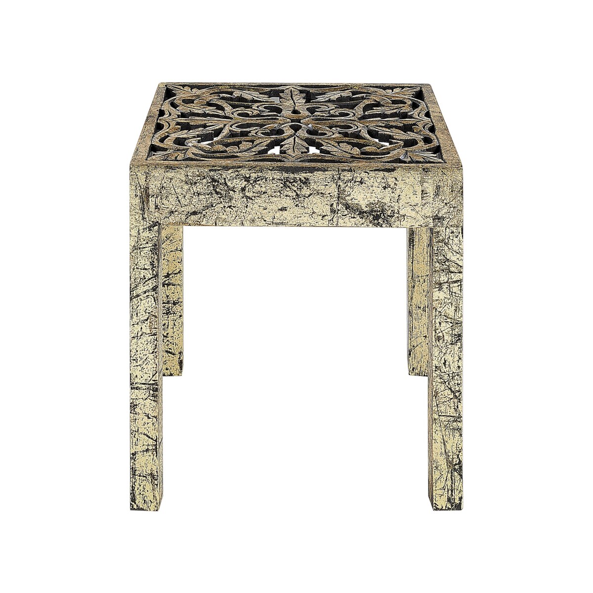 Stolik pomocniczy drewno mango złoto-czarny PALASI