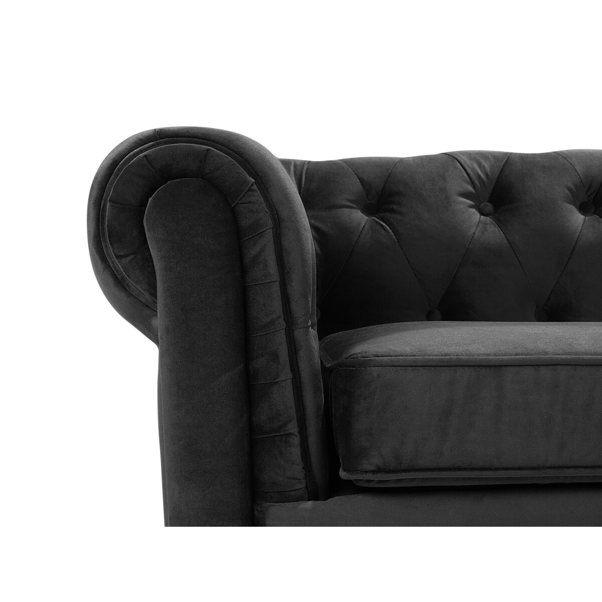 Komplet wypoczynkowy dla 4 osób CHESTERFIELD Welur Czarny