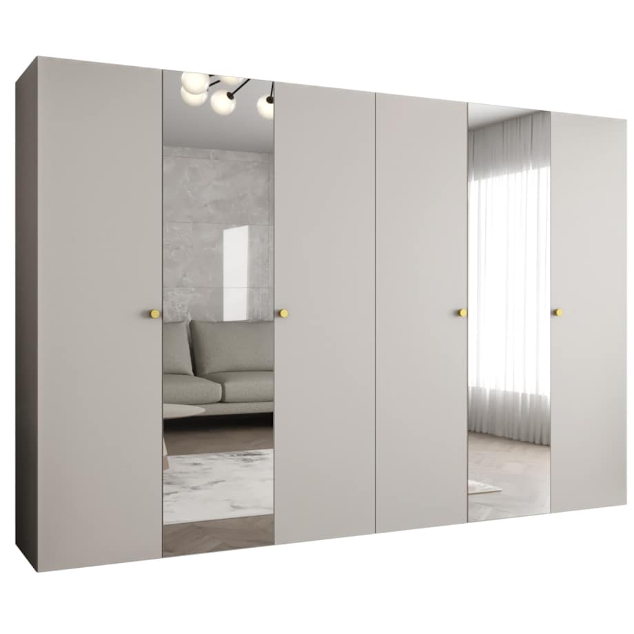 Szafa uchylna otwierana PARMA 2 300 wys. 202 cm Kaszmir + u. Złoty