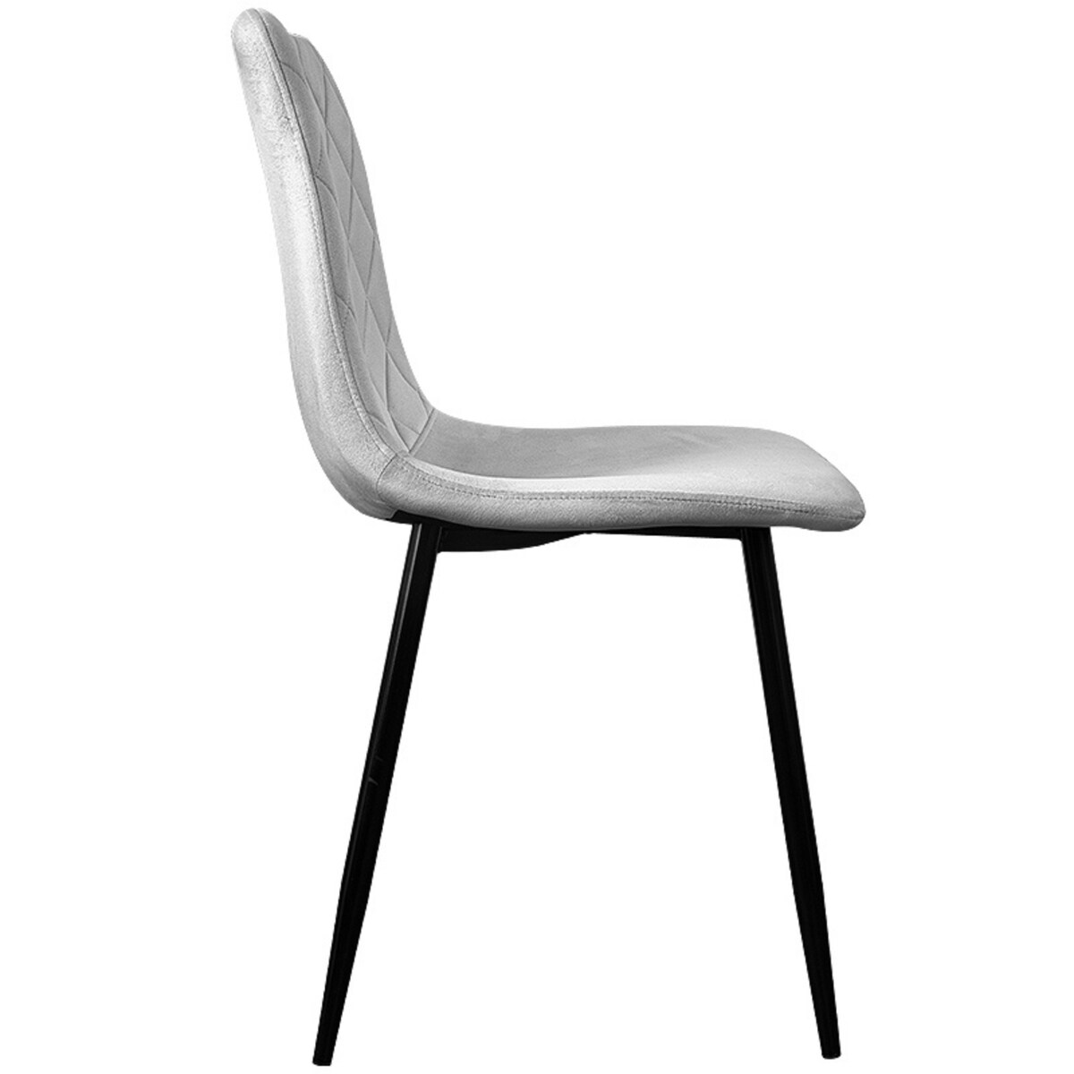 Krzesło szare tapicerowane pikowane welurowe nowoczesne wygodne velvet